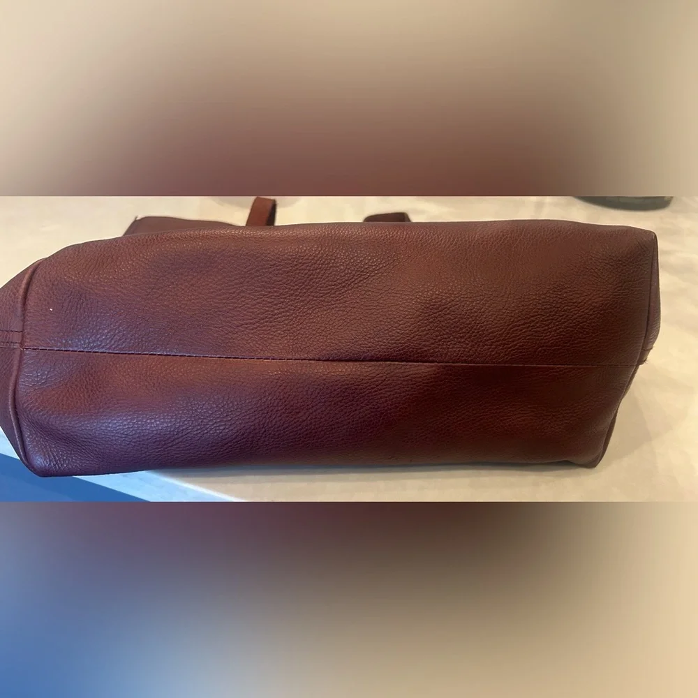Madewell Burgundy Leather Tote Bag - Picture 6 of 11